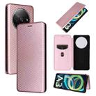 For Xiaomi Redmi A3 4G Carbon Fiber Texture Flip Leather Phone Case(Pink) - 1