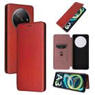 For Xiaomi Redmi A3 4G Carbon Fiber Texture Flip Leather Phone Case(Brown) - 1