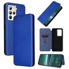 For HTC U23 Pro Carbon Fiber Texture Flip Leather Phone Case(Blue) - 1