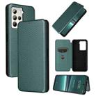 For HTC U23 Pro Carbon Fiber Texture Flip Leather Phone Case(Green) - 1