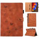 For Samsung Galaxy Tab S7+ / S8+ Staff Music Embossed Leather Tablet Case(Brown) - 1