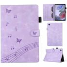 For Samsung Galaxy Tab A7 X500 Staff Music Embossed Leather Tablet Case(Purple) - 1