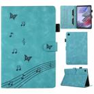 For Samsung Galaxy Tab A7 X500 Staff Music Embossed Leather Tablet Case(Blue) - 1