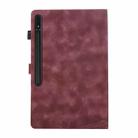 For Samsung Galaxy Tab S8 Ultra X900 Staff Music Embossed Leather Tablet Case(Wine Red) - 3