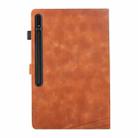 For Samsung Galaxy Tab S8 Ultra X900 Staff Music Embossed Leather Tablet Case(Brown) - 3