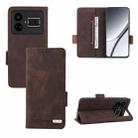 For Realme GT5 5G Magnetic Clasp Leather Phone Case(Brown) - 1