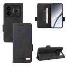 For Realme GT5 5G Magnetic Clasp Leather Phone Case(Black) - 1