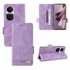 For OPPO Reno10 Pro Magnetic Clasp Leather Phone Case(Purple) - 1