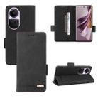 For OPPO Reno10 Pro Magnetic Clasp Leather Phone Case(Black) - 1