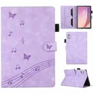 For Lenovo Tab M9 2023 Staff Music Embossed Leather Tablet Case(Purple) - 1