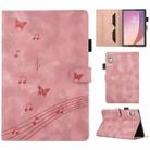 For Lenovo Tab M9 2023 Staff Music Embossed Leather Tablet Case(Pink) - 1