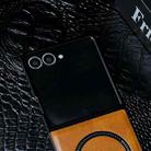 For Samsung Galaxy Z Flip7 5G Crazy Horse Texture Magnetic Magsafe PU Phone Case(Orange) - 3