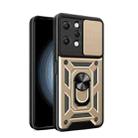 For Xiaomi Redmi 12 4G Sliding Camera Cover Design TPU Hybrid PC Phone Case(Gold) - 1