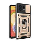 For Motorola Edge 40 Pro Sliding Camera Cover Design TPU Hybrid PC Phone Case(Gold) - 1