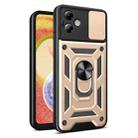 For Motorola Moto G14 Sliding Camera Cover Design TPU Hybrid PC Phone Case(Gold) - 1