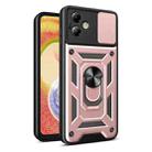 For Motorola Moto G14 Sliding Camera Cover Design TPU Hybrid PC Phone Case(Rose Gold) - 1