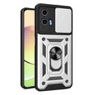 For Motorola Moto G04 / G24 Sliding Camera Cover Design TPU Hybrid PC Phone Case(Silver) - 1