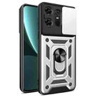 For Motorola Edge 50 Pro Global Sliding Camera Cover Design TPU Hybrid PC Phone Case(Silver) - 1