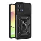 For Motorola Moto G34 5G Sliding Camera Cover Design TPU Hybrid PC Phone Case(Black) - 1