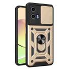 For Motorola Moto G34 5G Sliding Camera Cover Design TPU Hybrid PC Phone Case(Gold) - 1