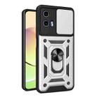 For Motorola Moto G34 5G Sliding Camera Cover Design TPU Hybrid PC Phone Case(Silver) - 1