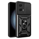 For Motorola Edge 50 Fusion Sliding Camera Cover Design TPU Hybrid PC Phone Case(Black) - 1