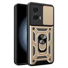 For Motorola Edge 50 Fusion Sliding Camera Cover Design TPU Hybrid PC Phone Case(Gold) - 1