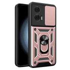 For Motorola Edge 50 Fusion Sliding Camera Cover Design TPU Hybrid PC Phone Case(Rose Gold) - 1