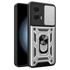 For Motorola Edge 50 Fusion Sliding Camera Cover Design TPU Hybrid PC Phone Case(Silver) - 1