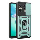 For Motorola Edge 50 Ultra Sliding Camera Cover Design TPU Hybrid PC Phone Case(Mint Green) - 1