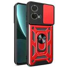 For Motorola Moto G85 / S50 Neo Sliding Camera Cover Design TPU Hybrid PC Phone Case(Red) - 1