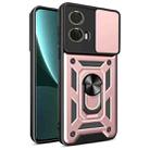 For Motorola Moto G85 / S50 Neo Sliding Camera Cover Design TPU Hybrid PC Phone Case(Rose Gold) - 1