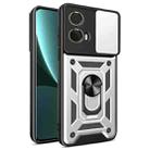 For Motorola Moto G85 / S50 Neo Sliding Camera Cover Design TPU Hybrid PC Phone Case(Silver) - 1