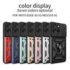 For Motorola Edge 50 Neo Sliding Camera Cover Design TPU Hybrid PC Phone Case(Blue) - 2
