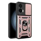 For Motorola Moto G35 5G Global Sliding Camera Cover Design TPU Hybrid PC Phone Case(Rose Gold) - 1