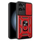 For Motorola Edge 50 5G Sliding Camera Cover Design TPU Hybrid PC Phone Case(Red) - 1