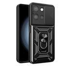 For Motorola Moto G 2025 Sliding Camera Cover Design TPU+PC Phone Case(Black) - 1