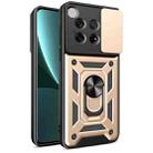 For OnePlus 12 5G Global Sliding Camera Cover Design TPU Hybrid PC Phone Case(Gold) - 1