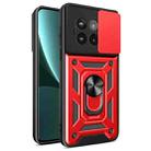 For OnePlus 13R / Ace 5 / Ace 5 Pro 5G Sliding Camera Cover Design TPU Hybrid PC Phone Case(Red) - 1