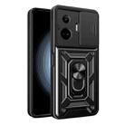 For Realme GT3 5G Sliding Camera Cover Design TPU Hybrid PC Phone Case(Black) - 1