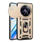 For Realme 12 5G Global Sliding Camera Cover Design TPU Hybrid PC Phone Case(Gold) - 1