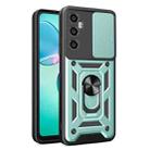 For Realme C65 4G Sliding Camera Cover Design TPU Hybrid PC Phone Case(Mint Green) - 1