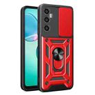 For Realme C65 4G Sliding Camera Cover Design TPU Hybrid PC Phone Case(Red) - 1