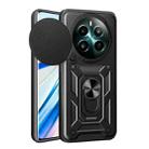 For Realme 12+ 5G Global Sliding Camera Cover Design TPU Hybrid PC Phone Case(Black) - 1