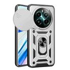 For Realme 12+ 5G Global Sliding Camera Cover Design TPU Hybrid PC Phone Case(Silver) - 1