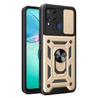 For Realme C25 / C15 Sliding Camera Cover Design TPU Hybrid PC Phone Case(Gold) - 1