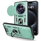 For Realme 13+ 5G Sliding Camera Cover Design TPU Hybrid PC Phone Case(Mint Green) - 1