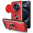 For Realme 13+ 5G Sliding Camera Cover Design TPU Hybrid PC Phone Case(Red) - 1