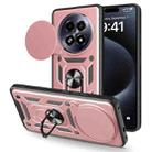 For Realme 13+ 5G Sliding Camera Cover Design TPU Hybrid PC Phone Case(Rose Gold) - 1