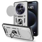 For Realme 13+ 5G Sliding Camera Cover Design TPU Hybrid PC Phone Case(Silver) - 1